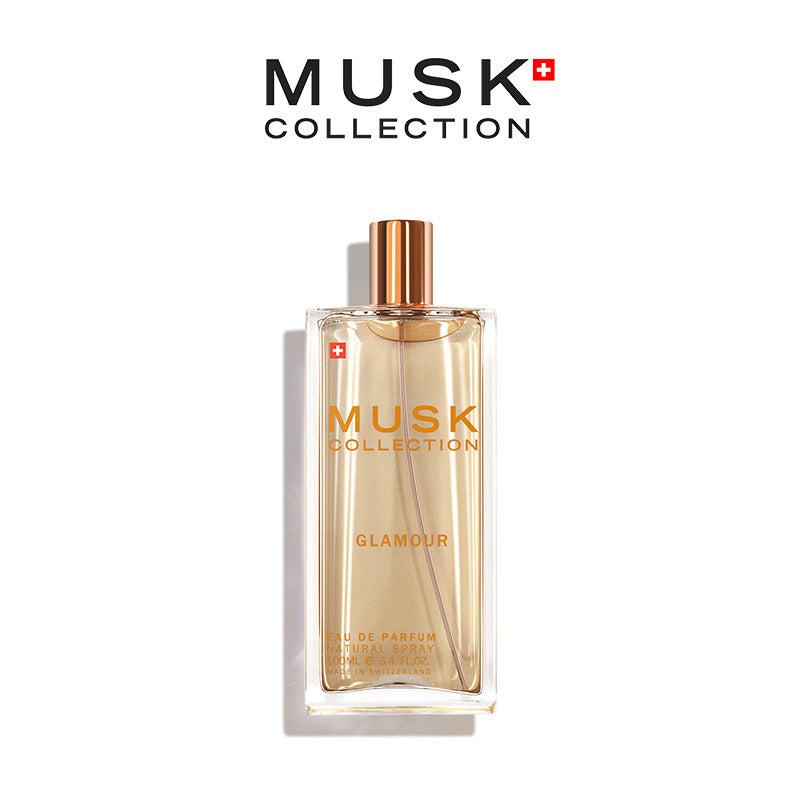 Musk Collection Glamour Eau de Parfum Spray för Kvinnor, Nat, Långvarig doft, Lyxig doft, Hög kvalitet, Tillverkad i Schweiz