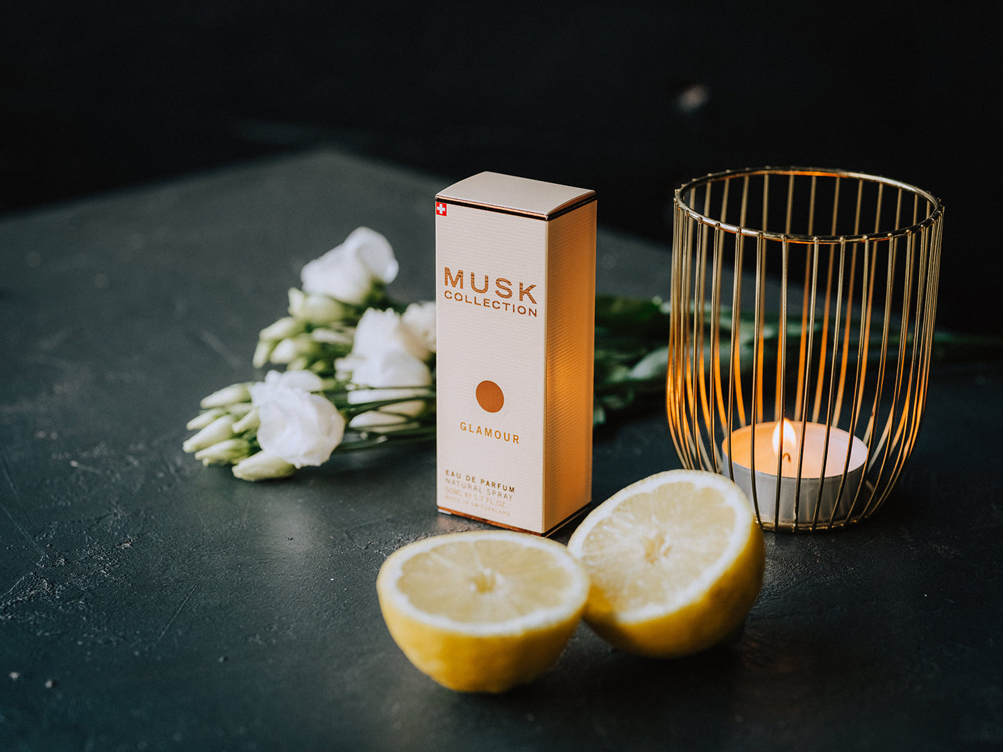 Musk Collection Glamour Eau de Parfum Spray för Kvinnor, Nat, Långvarig doft, Lyxig doft, Hög kvalitet, Tillverkad i Schweiz